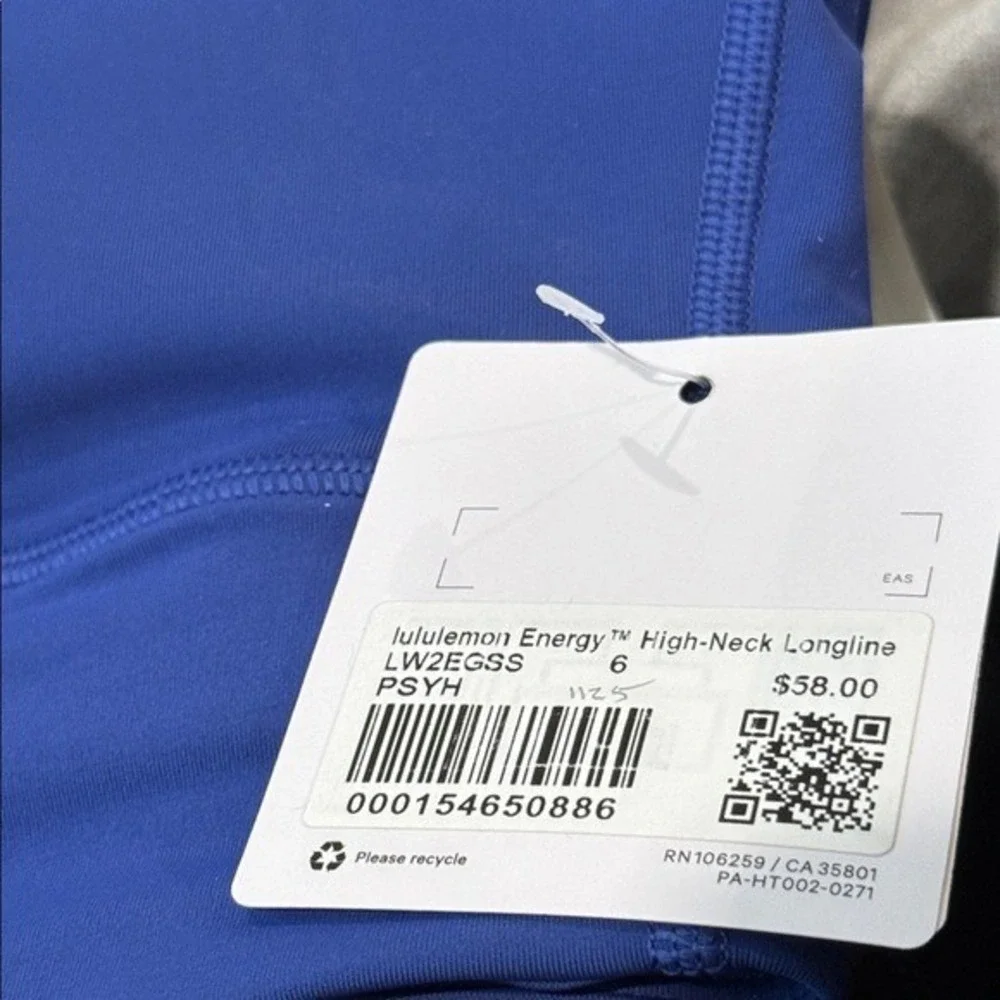 Lululemon Energy High-Neck Longline Cups Psychic blue size 6 NWT‎